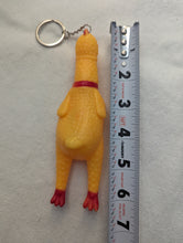 Load image into Gallery viewer, Medium Rubber Squeeze Screaming Chicken Toy keychain
