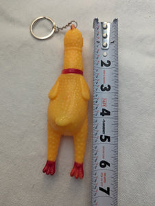 Medium Rubber Squeeze Screaming Chicken Toy keychain