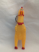 Load image into Gallery viewer, Medium Rubber Squeeze Screaming Chicken Toy keychain
