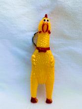 Load image into Gallery viewer, Medium Rubber Squeeze Screaming Chicken Toy keychain
