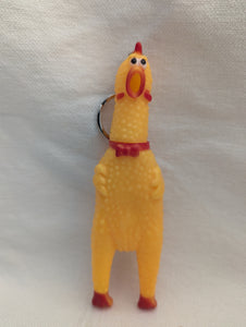 Medium Rubber Squeeze Screaming Chicken Toy keychain