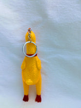 Load image into Gallery viewer, Medium Rubber Squeeze Screaming Chicken Toy keychain
