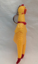 Load image into Gallery viewer, Medium Rubber Squeeze Screaming Chicken Toy keychain
