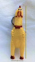 Load image into Gallery viewer, Medium Rubber Squeeze Screaming Chicken Toy keychain
