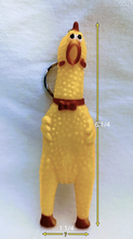 Load image into Gallery viewer, Medium Rubber Squeeze Screaming Chicken Toy keychain
